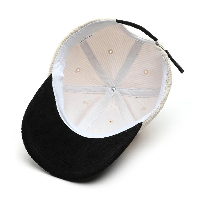 Spring Autumn Corduroy Spliced Color Baseball Caps for Men Women Casual Trendy Versatile Couple Outdoor Solid Hats Adjustable Go 250311