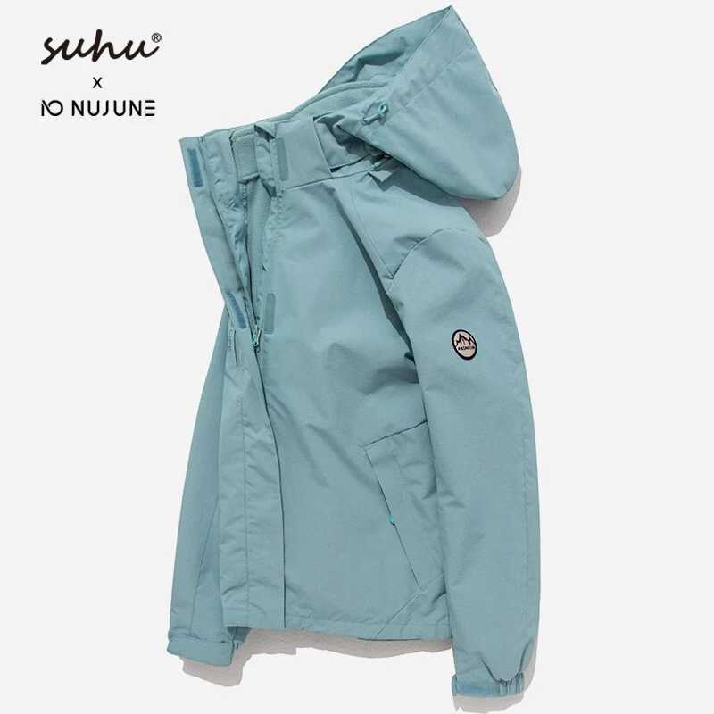 NuJune X SUHU Mens and Womens Three-in-One Snow Suit with Fleece Lining and Thickened Outdoor Mountaineering ClothingT250311