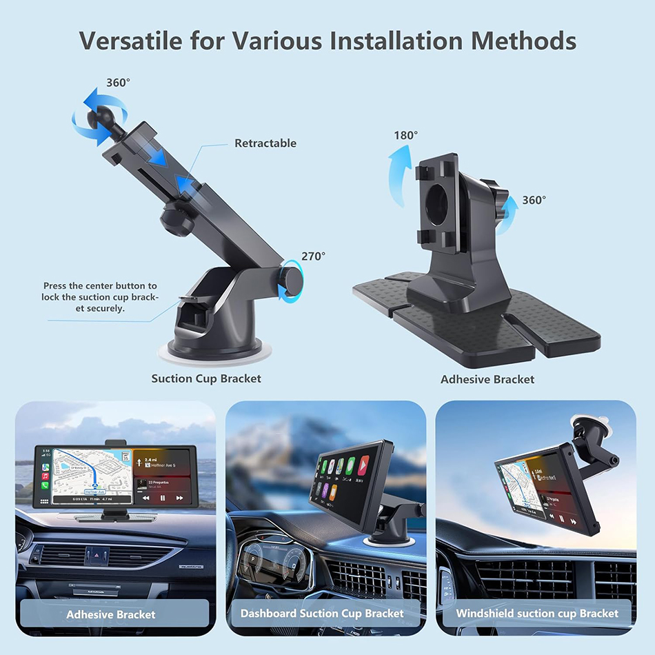 10.26'' Wireless CarPlay & Android Auto Screen for with 4K Dash Cam, 1080p Backup Camera, Bluetooth, GPS Navigation, Voice Control, Mirror L