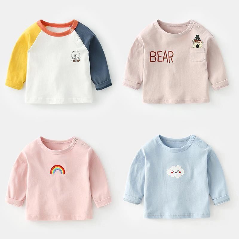 Ddmyshoesvip Spring Clothes Baby Year Old Girl Long Sleeved T Shirt Boy Pure Cotton Bottom Shirt Boys And Girls Autumn Clothing