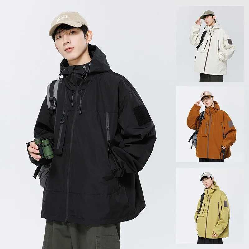 Mens Waterproof Jacket Climbing Hiking Camping Trekking Windbreaker Unisex Outdoor Windproof Rain Coat AntifoulingT250311