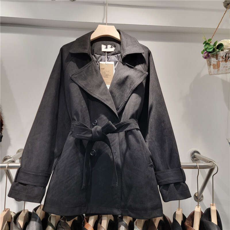 Deer Fur Thick Coat For Women, Autumn/Winter 2024 New Item, Double Breasted Loose Lace Up, Small And Versatile Design Trend