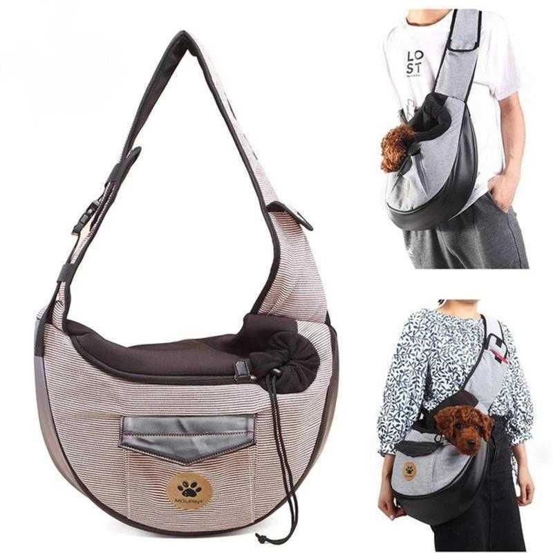 Pet Travel Bag Small Dog Cat Sling Carriers Hands Free Pet Puppy Reversible Pet Bag for Puppy Small Dogs and Cats 250205