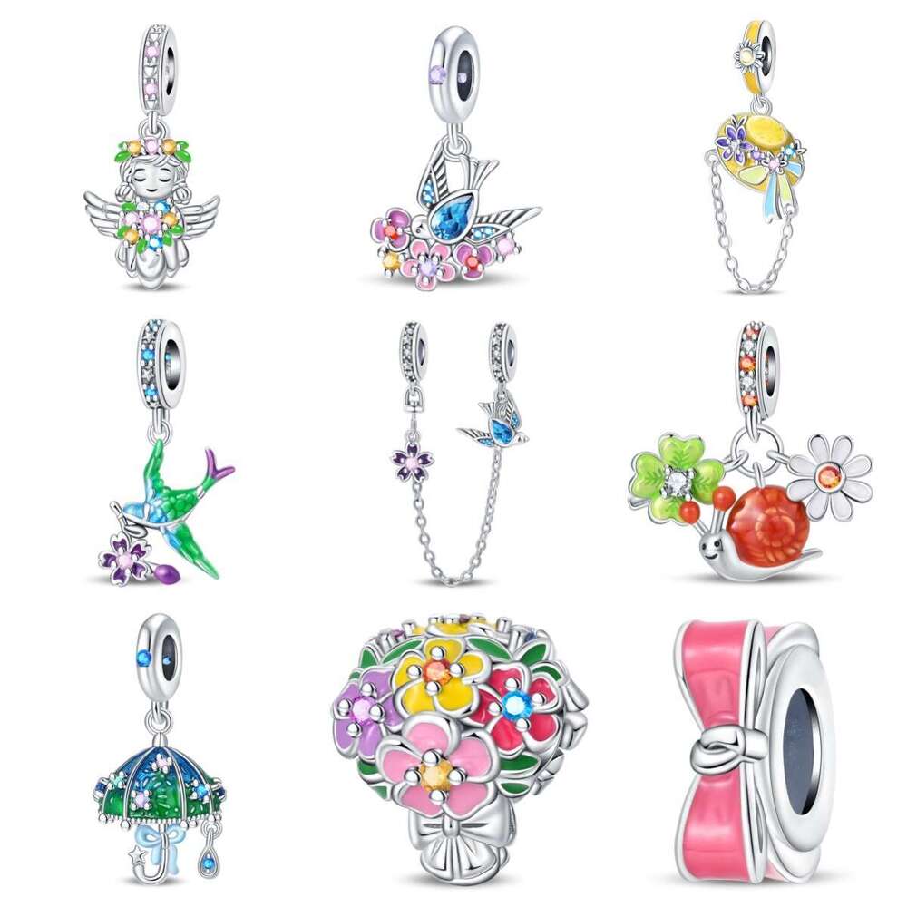 Spring style Swallow Snail Pendant DIY Bead Charms Jewelry Accessories Bracelet 925 Sterling Silver New Style