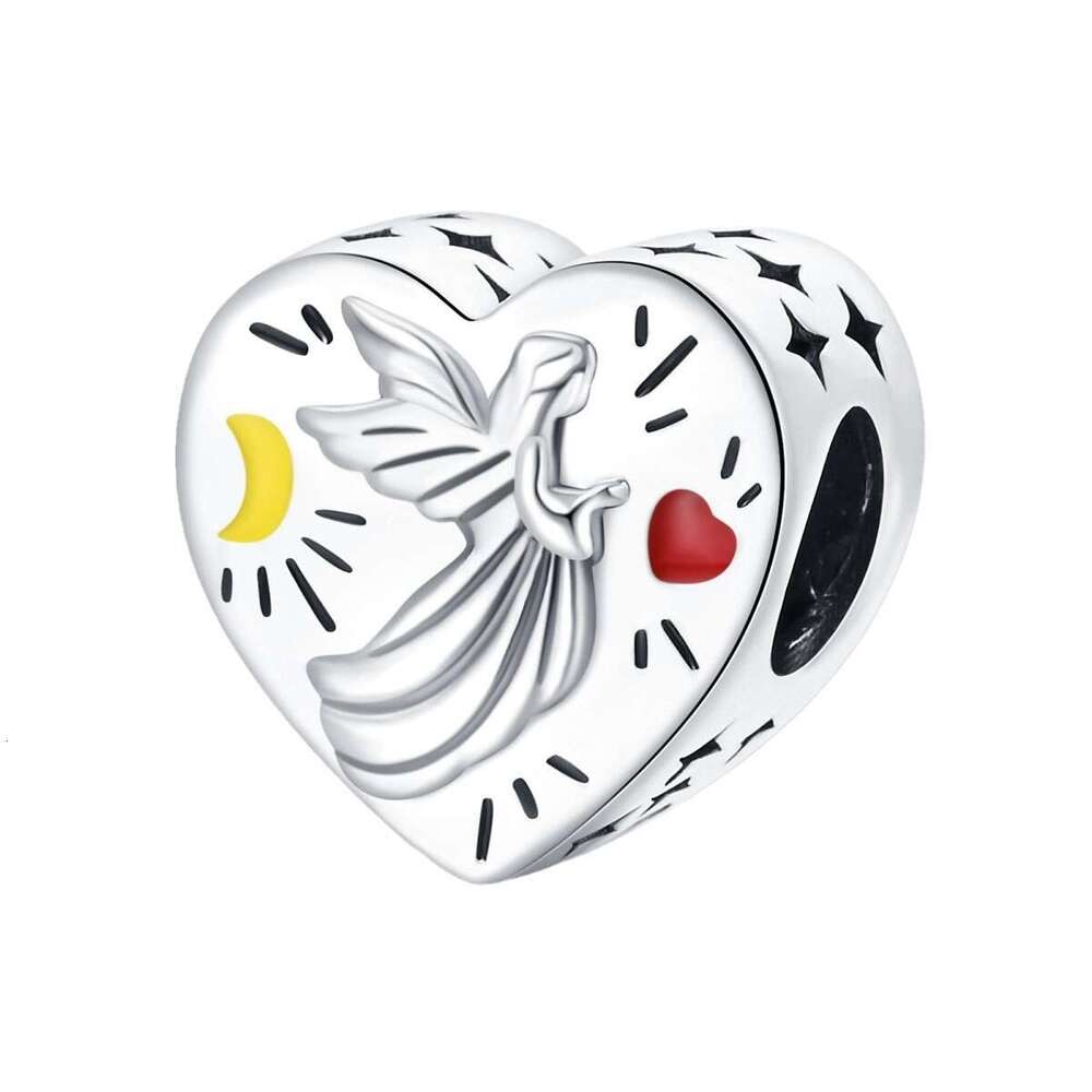 Hot Selling new 925 Sterling Silver heart charms accessories gratitude love blessings LOVE family string jewelry beads for women jewelry gift