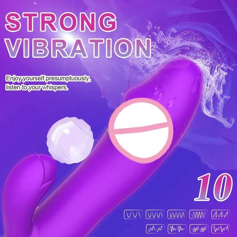 Rabbit Pushing Female G Spot Vagin Stimulator AV Magic Wand Dual Vibration Massager Adult Sex ToyXJ250311