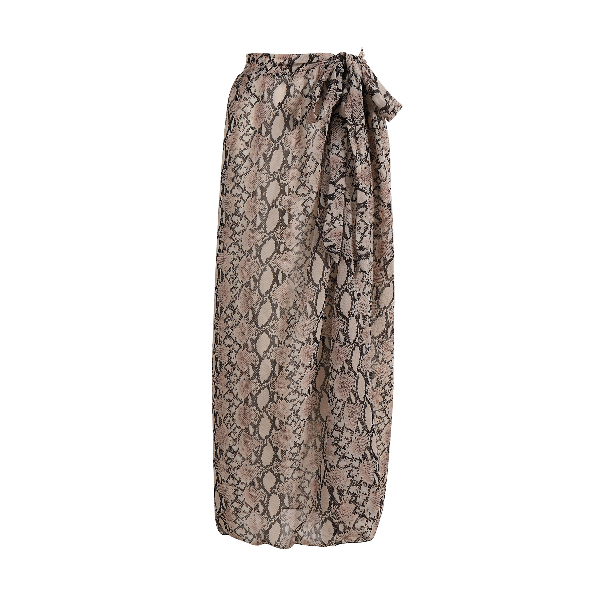 New Sexy Animal Snake Pattern Big Swing Strap Beach Sunscreen Half Body Long Skirt