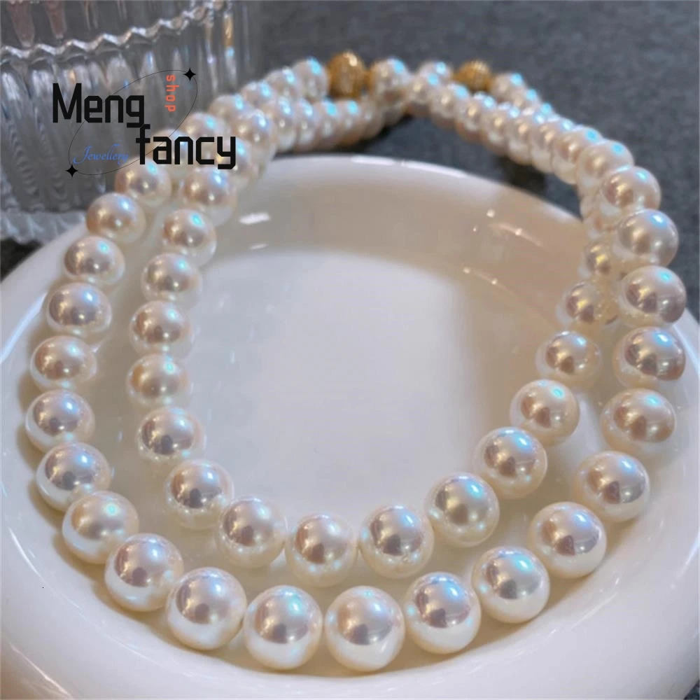 Natural Magnetic Clasp Mother of Pearls Pastel Pearl Necklace Versatile Simple Temperament Exquisite Fashion Fine Jewelry250304