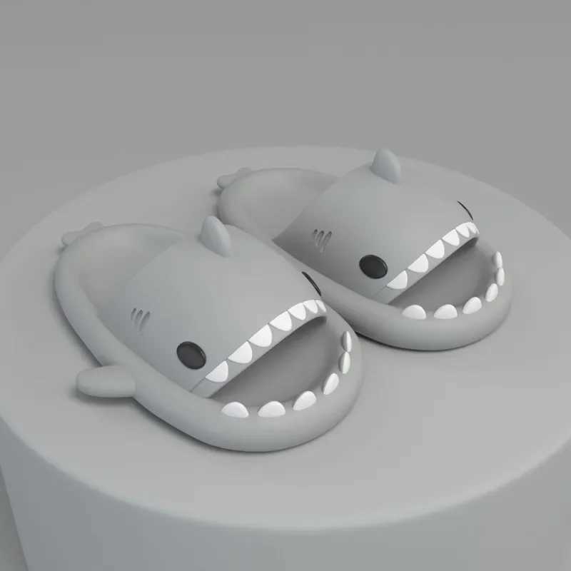 Summer Children Slippers Boy Girl Outdoor Beach Shoes Cartoon Shark Home Indoors Shower Flip Flops Soft Comfortable Kid FootwearT250311