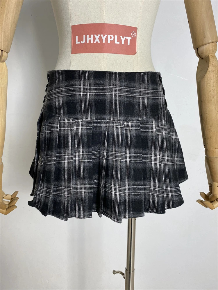 Summer Womens College Style Aline Pleated Skirt Young Girl Vintage Fashion Female High Waist Shorts Skirts 250311