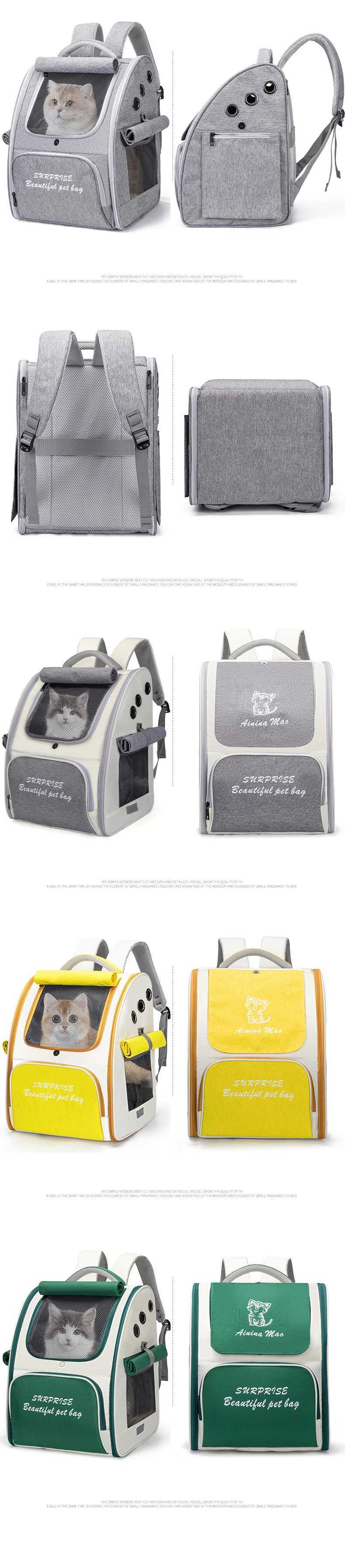 Cat Backpack Pet Carrier Bag Portable Collapsible Breathable Thickened straps are easy to clean Pet Travel Carrier Backpack 250205