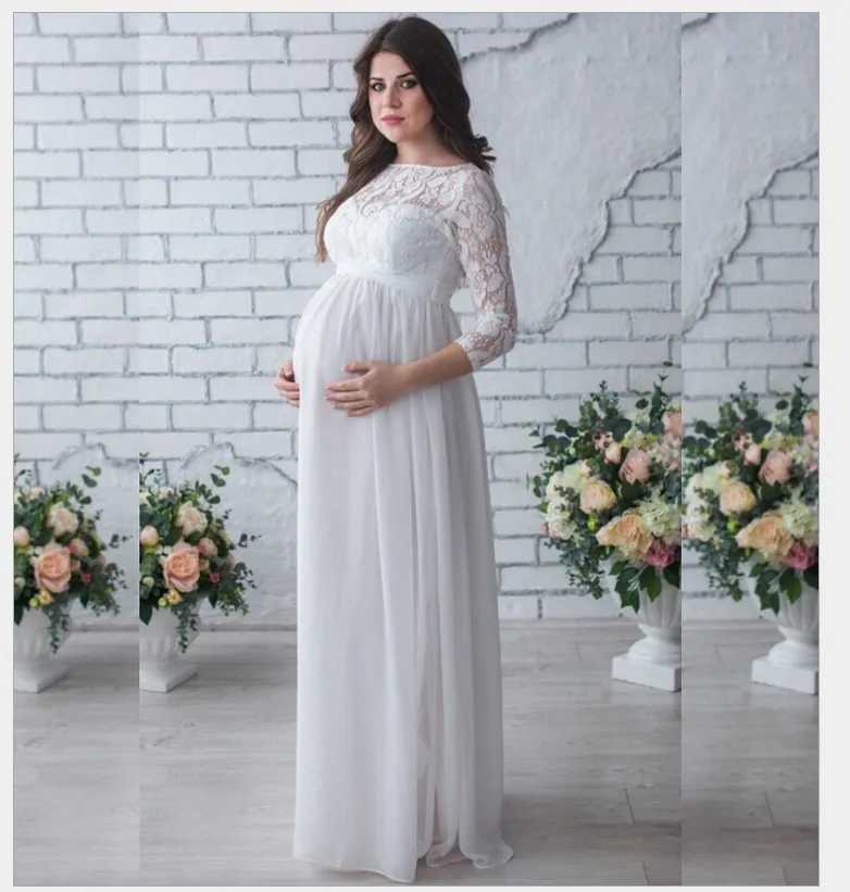 Pregnant Womens Long Sleeved Lace Patchwork Dress Pregnant Womens Sexy Loose Tail Dress Long DressT250311