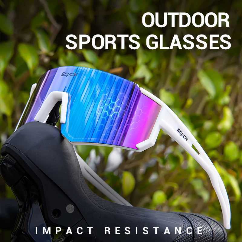 SCVCN Cycling Glasses Outdoor Sports Running Bicycle Sunglasses Men MTB Cycling Glasses UV400 Women Road Bike Glasses X250311