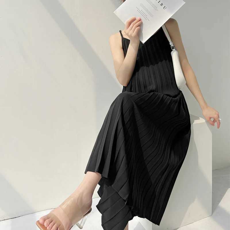 Maternity Dresses Chiffon Pleated Long Pregnancy Dress Casual Loose Maternity Clothes For Pregnant Women Fashion 2024 Plus SizeT250311