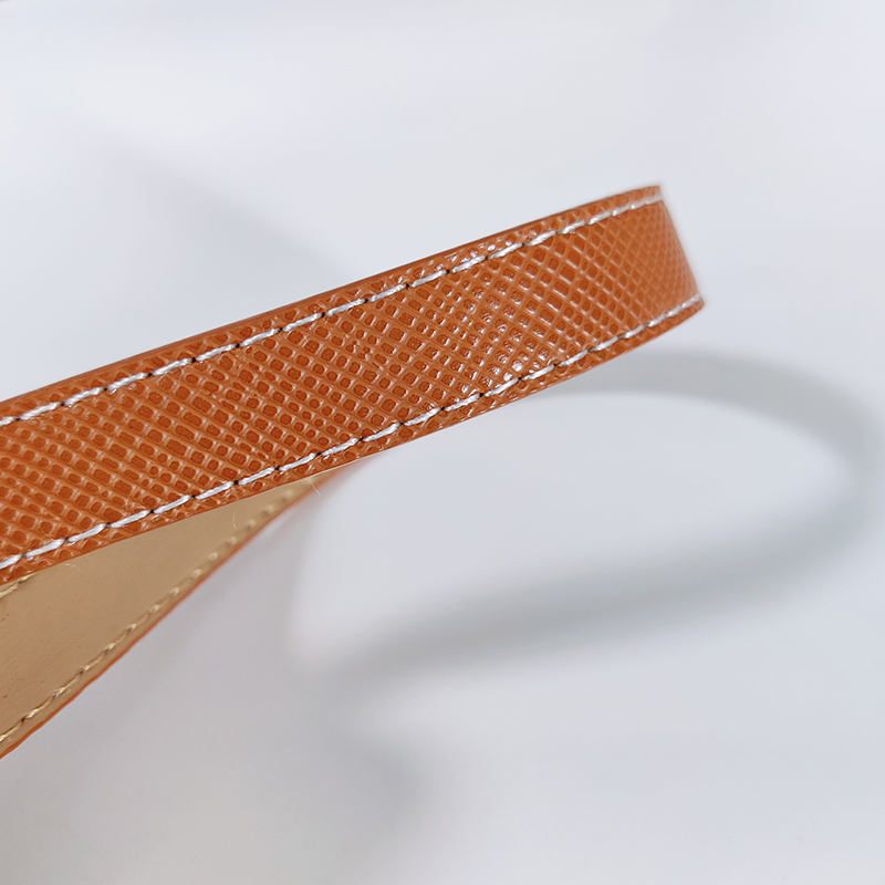 Women Dress Belts Orange Black Simple Graceful Waistband For Dresses Thin Small Metal Buckle Smooth Narrow Quiet Leather Designer Belt Top