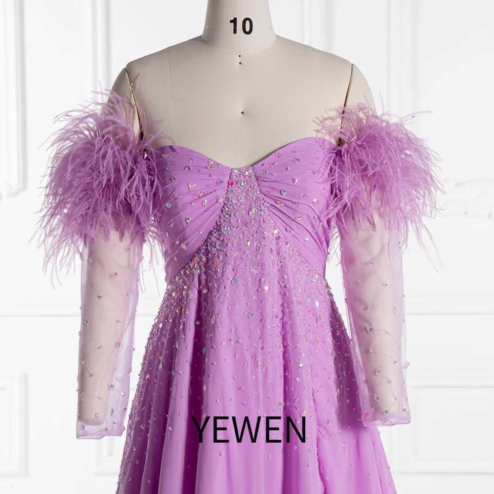 Elegant Off shoulder Maternity Dress for Photo Shoot Long Sleeve with Ostrich Feather YW240522 X250224