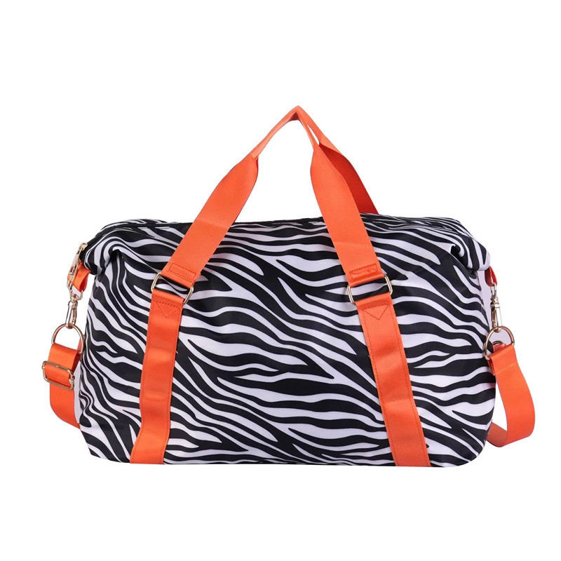 Zebra Stripe Pattern Large Size Luggage Travel Bags Oxford Waterproof Weekend Bag Casual Big Duffle Lightweight Fitness 250311