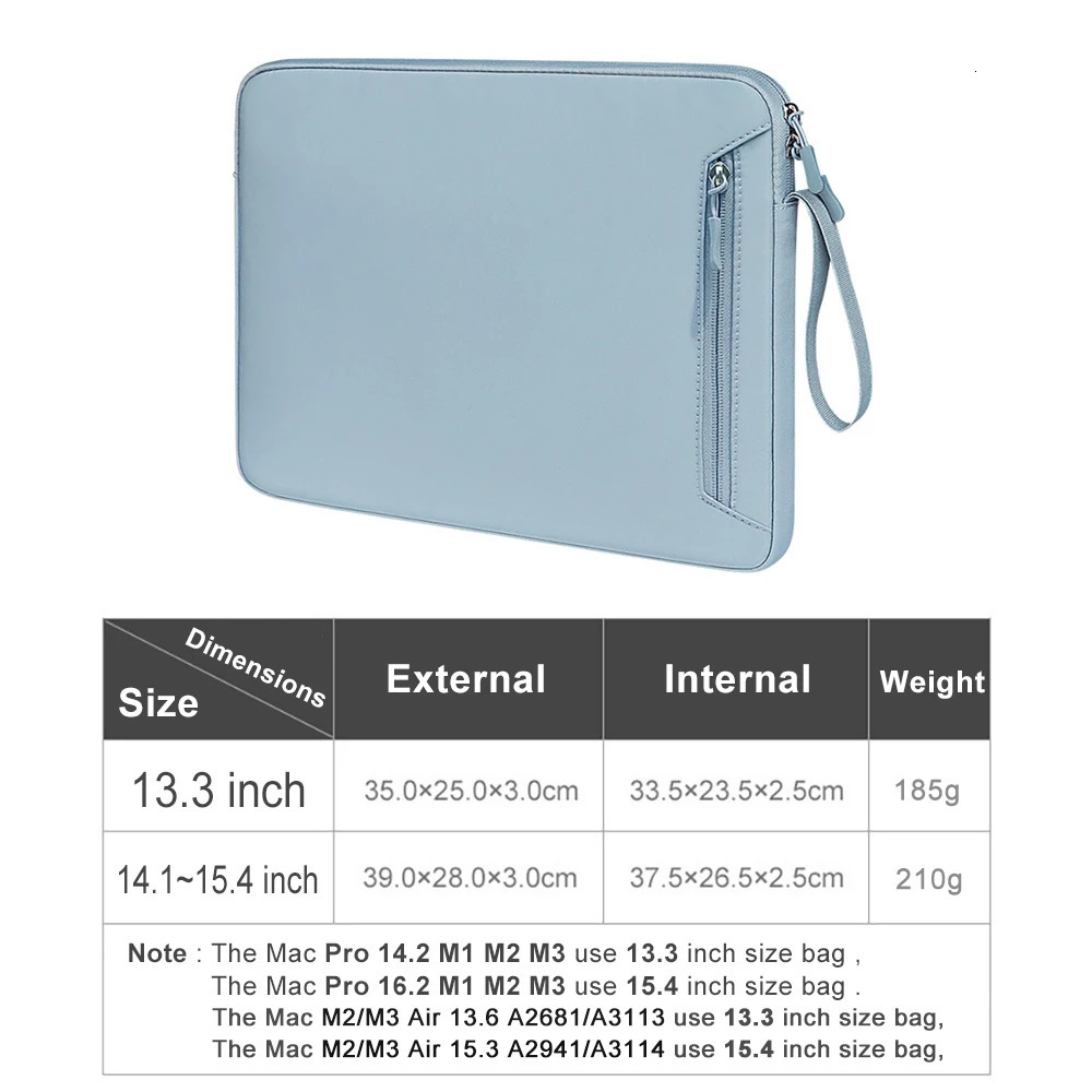 Laptop Bag 13 14 15 16 inch For Air Pro M1 M2 M3 Sleeve Cover Waterproof For HP Dell Notebook Case 250310
