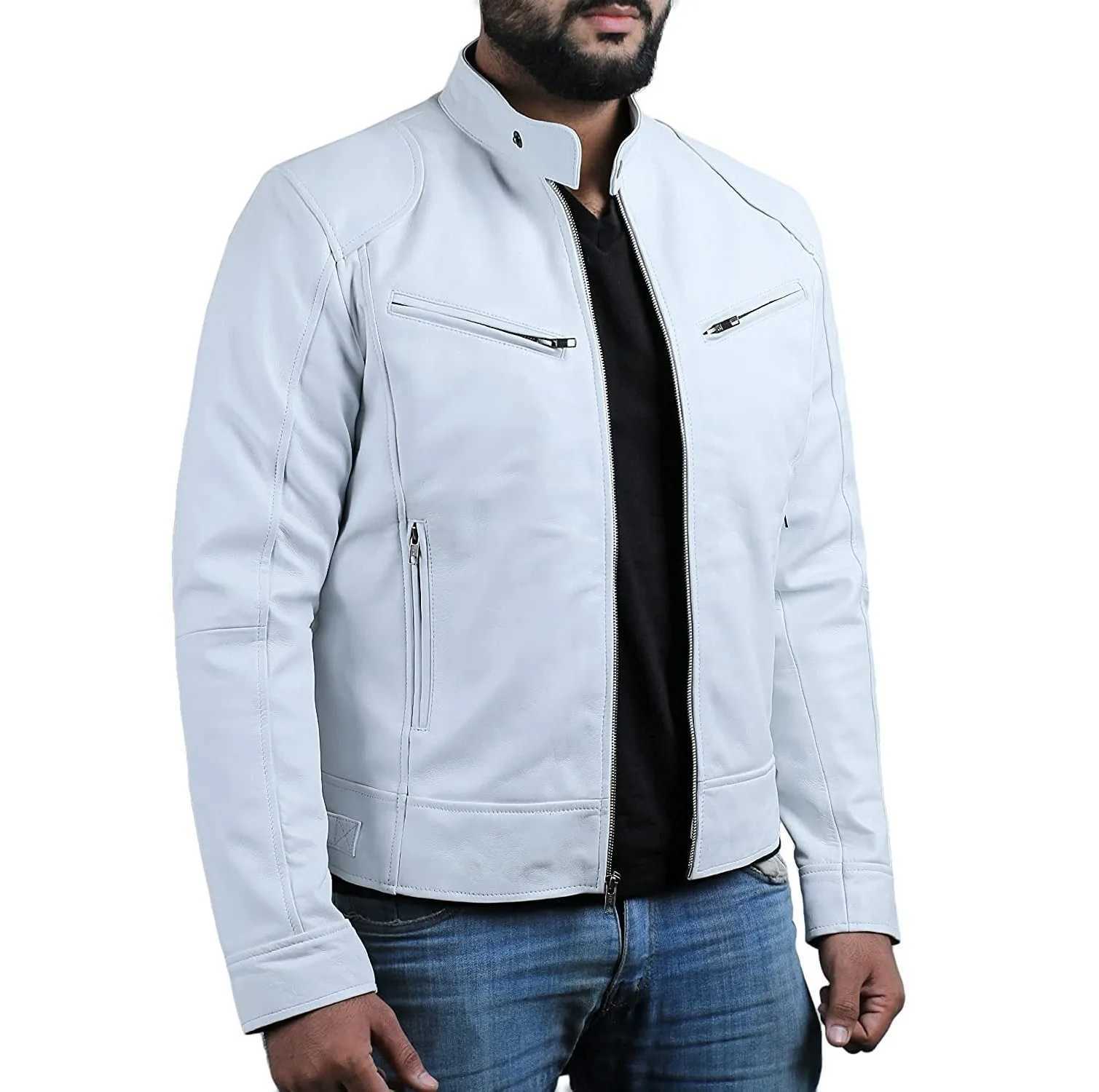 Mens Leather Jacket for Men Teenage Stand Collar Punk Coat for Men Clothing Motorcycle Biker JacketT250311