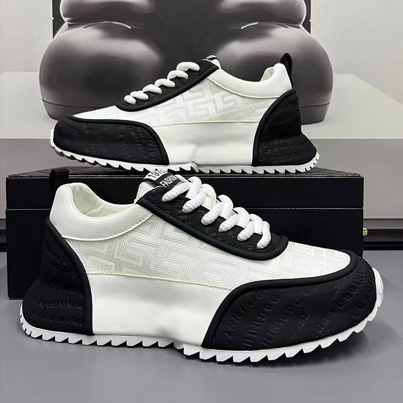 Temu Extra Large Full Bottom Casual Shoes Designer Summer Thick Bottom Mesh Sports Shoes Outdoor Running Fitness Fashion Men's Shoes