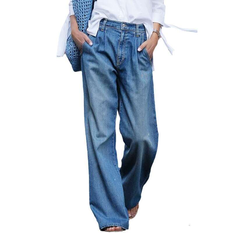 Nostalgic jeans, women's high waisted slimming wide leg loose or denim pants, 2025 new casual fashion trend clothing