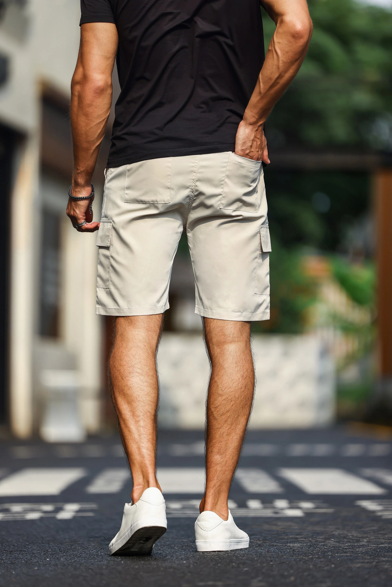 Mens Plain Casual Comfy Cargo Shorts Summer Clothing Bermuda Shorts 250310