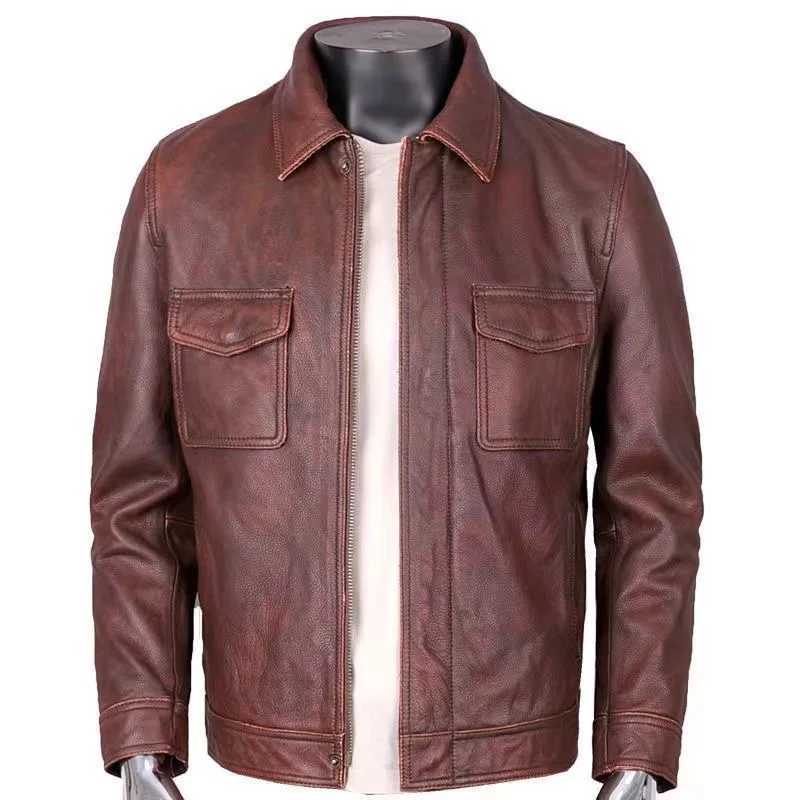 2025 Spring and Autumn New Fashion Trend Motorcycle Wear PU Leather Jacket Mens Casual Loose Comfortable Sports Large Size CoatT250311