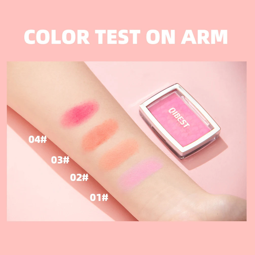 QIBEST Natural Cream Blush Palette Makeup LongLasting High Pigment Face Blusher Powder Facial Cheek Tint Rouge Women Cosmetics X251023