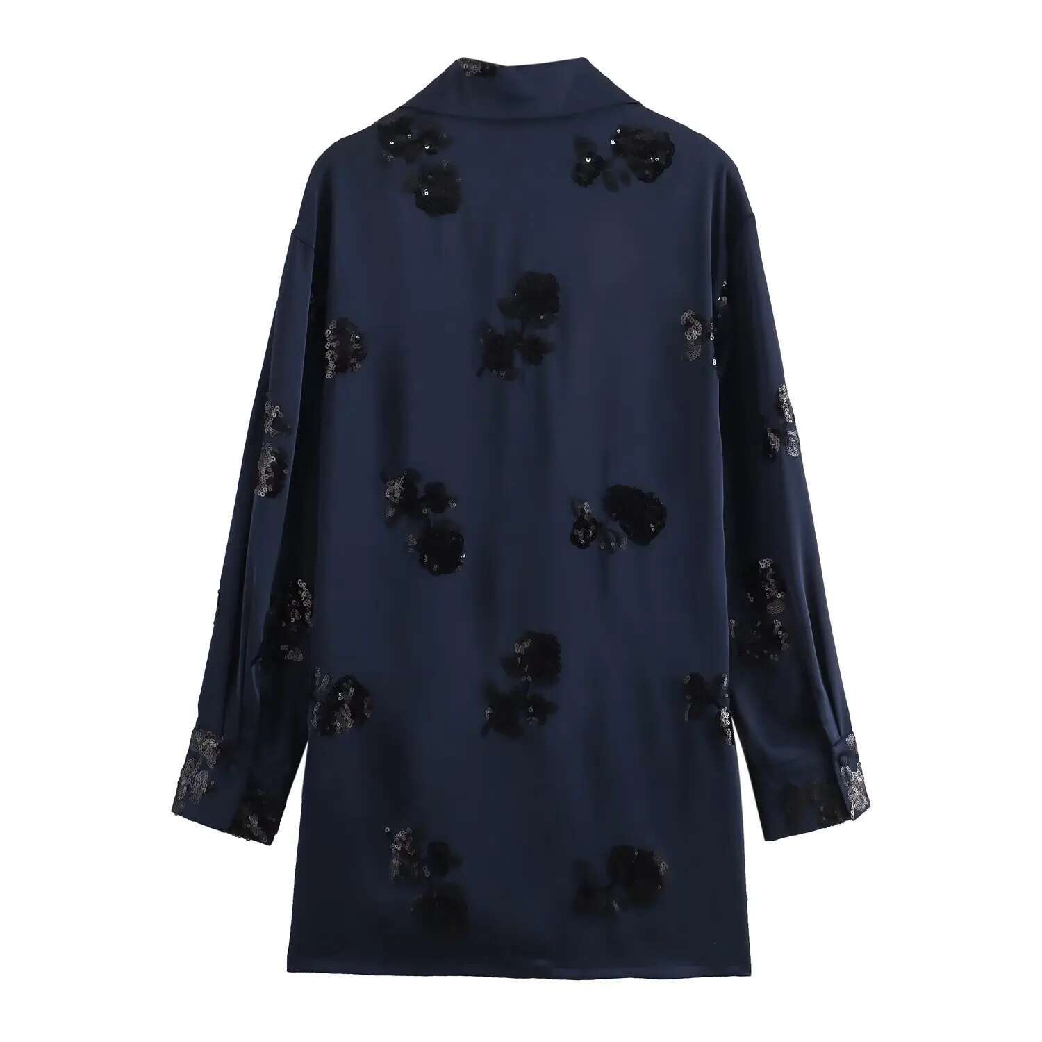 2024 Zar4 Summer New Women's Fashion Style To One Fabric Sequin Satin Kimono Coat Casual Pants