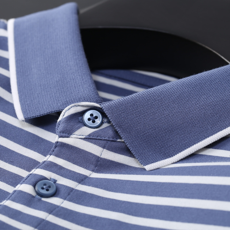 Striped short sleeved polo shirt men's summer new style, simple luxurious, with a lapel T-shirt for casual and business use tracksuit