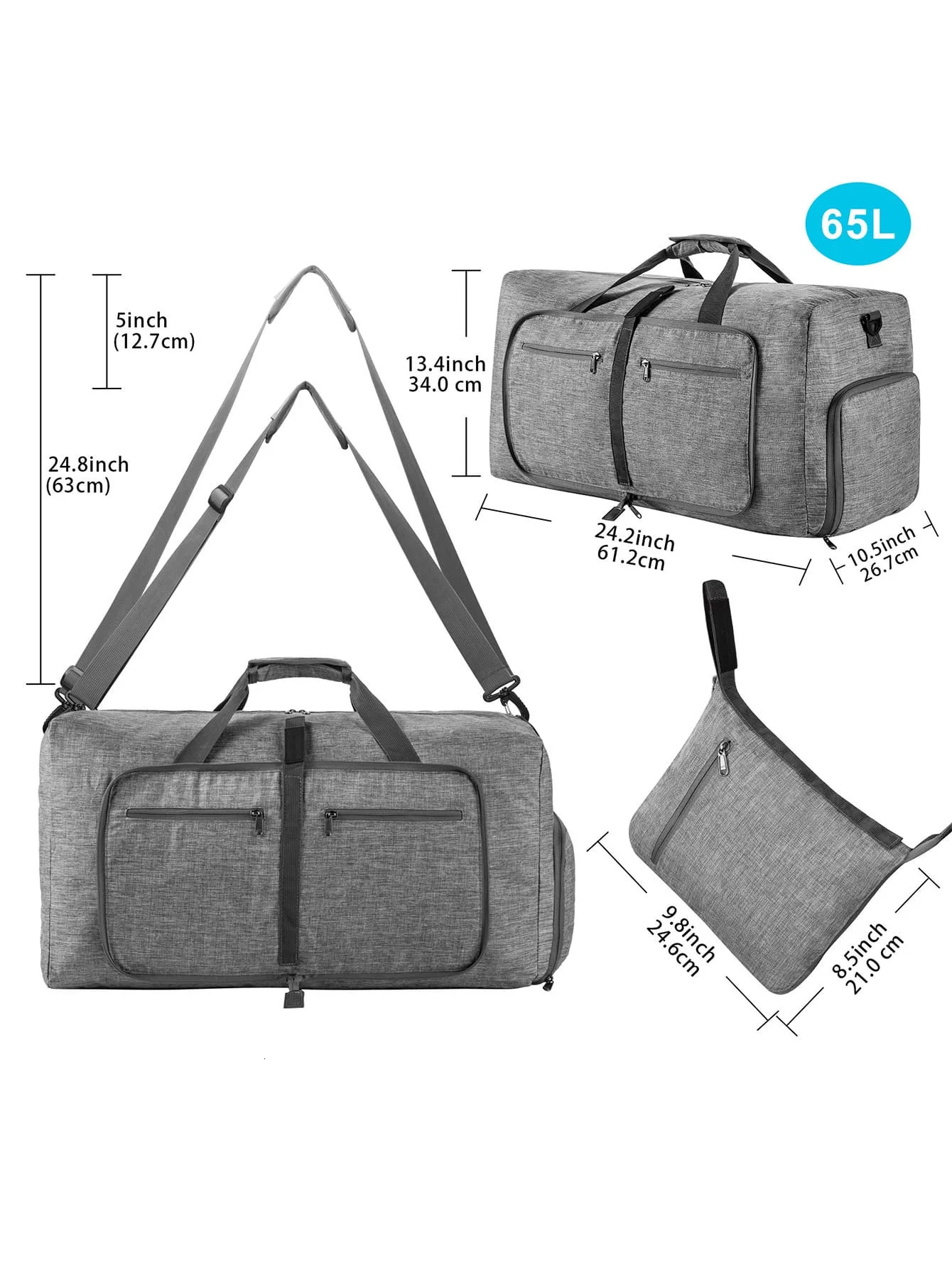 Travel Bag Handbags Large Capacity Carry On Luggage Bags Men Women Shoulder Outdoor Tote Weekend Waterproof 250311