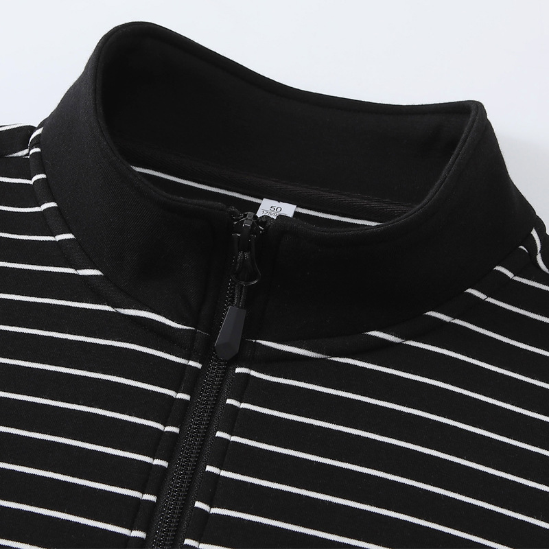 polo Striped long sleeved for men, business leisure Korean version, autumn and winter interior matching bottom shirt, men's T-shirt 2025 new styl