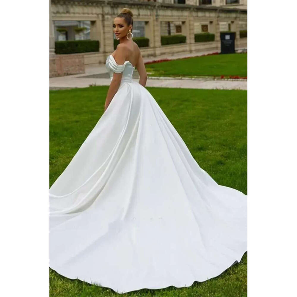 Arabic Stunning ASO EBI Dubai White Ivory Wedding Dresses Sexy Mermaid Off Shoulder Backless Sequins Beads Pleats Ruffles Long Bridal Gowns Robes BC