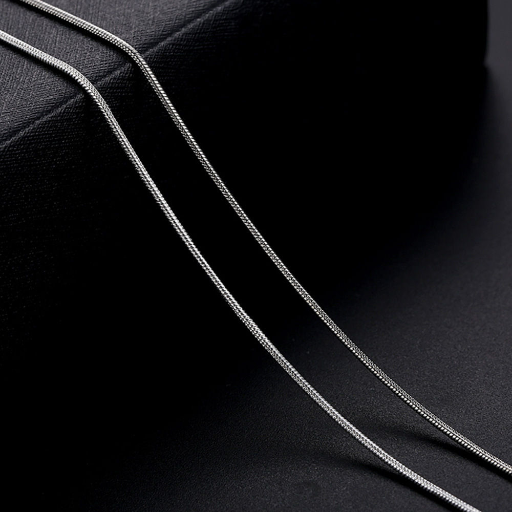 1.2MM S925 Silver Plated Snake Chain Necklace for Women Thin Rope Chain DIY Necklace Pendent Accessories 16 18 20 22 24 26 28 30 inches