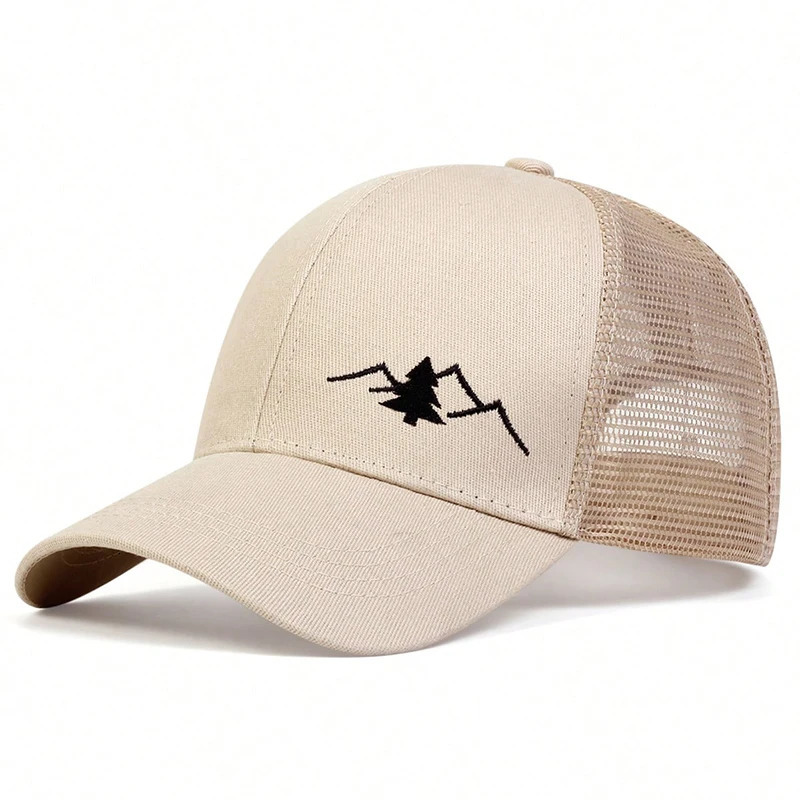 Neutral casual baseball cap sports snap mountain embroidery hiphop summer breathable mesh 250311