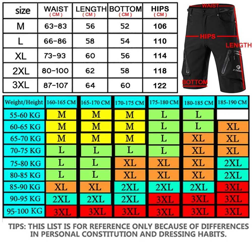 X-TIGER Mountain Bike Shorts Multi-Pockects Breathab Loose Riding Road MTB Shorts Outdoor Sports Waterproof Cycling PantsXJ250311