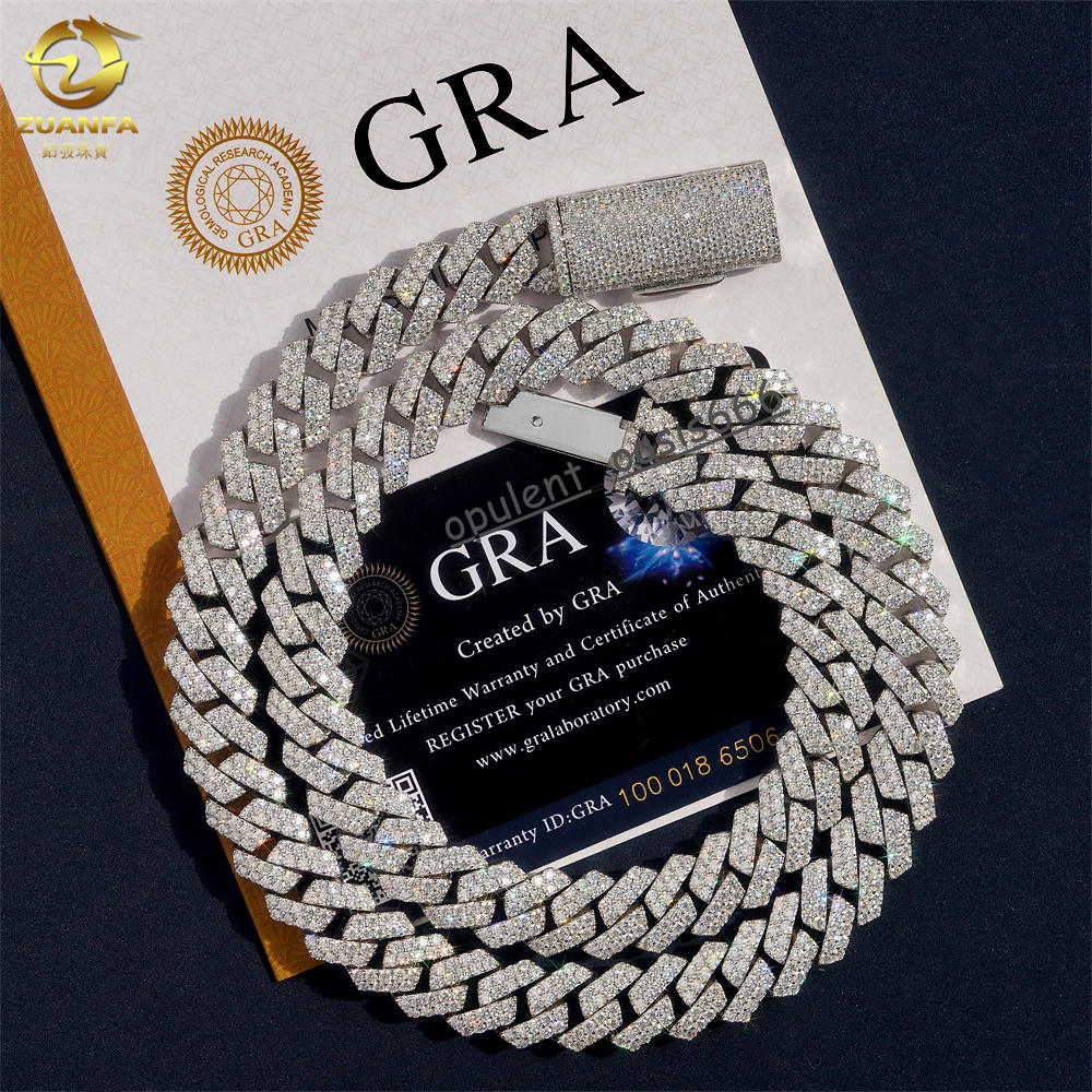 18K Gold Plated Sterling Silver Cuban Bracelet 12mm Hip Hop Jewelry With Pass Diamond Tester Gra Certified Moissanite for Men