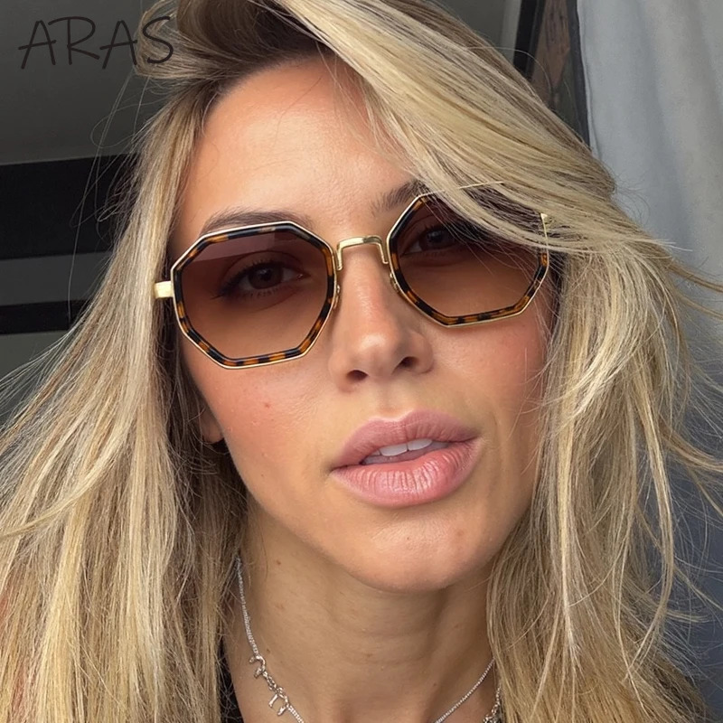 Small frame octagonal square punk sunglasses for women retro metal polygonal sunglasses irregular glasses UV400 250311