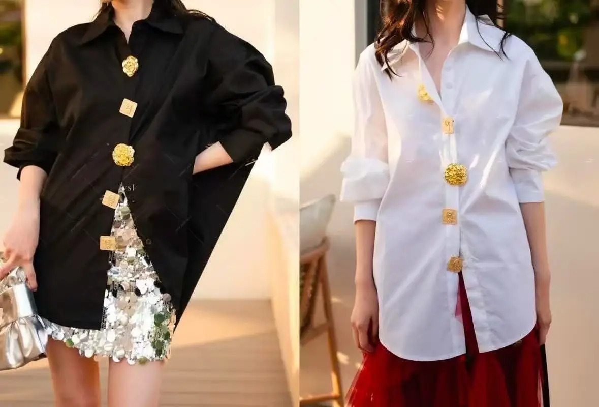 Spring Trend Cotton Blouses Shirts For Women Long Sleeve Loose Casual Tops Womens 250311