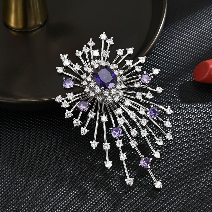 SUYU Fashionable Zircon Brooch Fireworks Exquisite Brooch Fashionable Pin Buckle Womens Clothing Accessories 250217