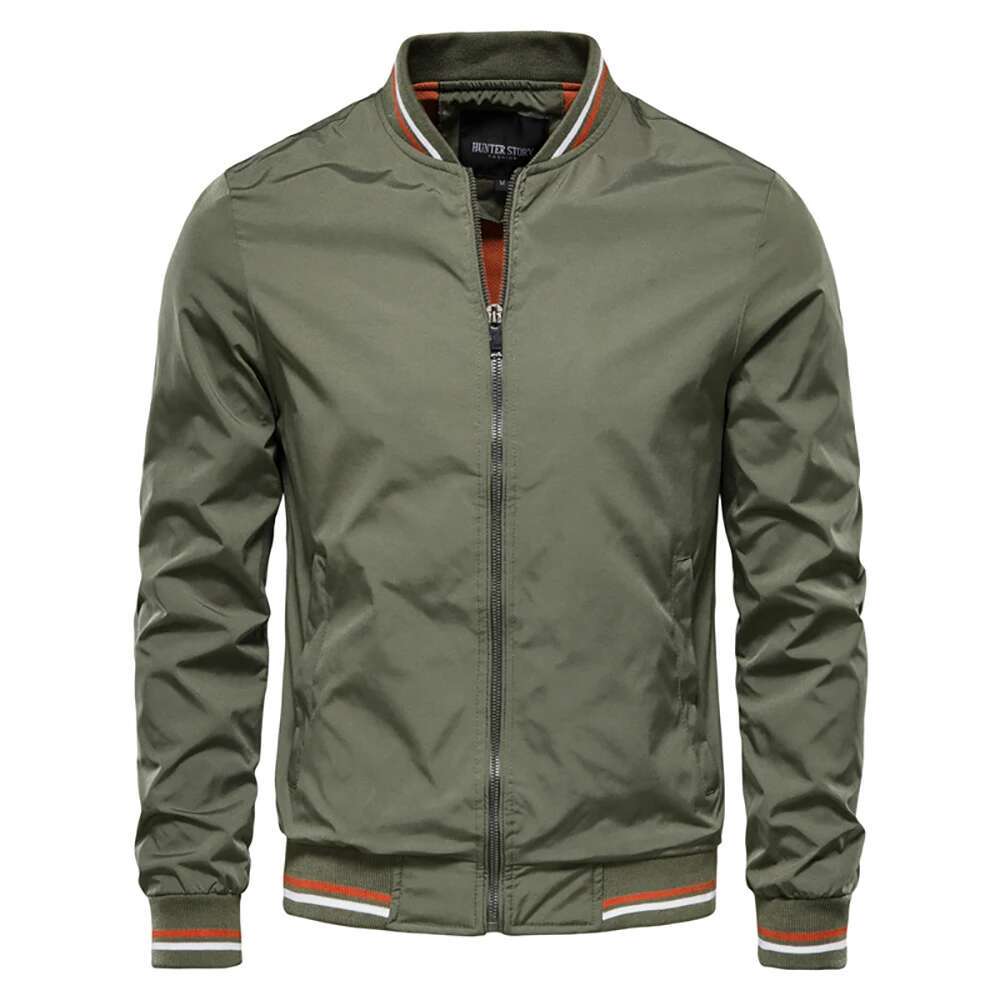 Solid Color Bomber Jacket Casual Slim Fit Baseball Mens New Autumn Fashion High Quality Jackets For Men