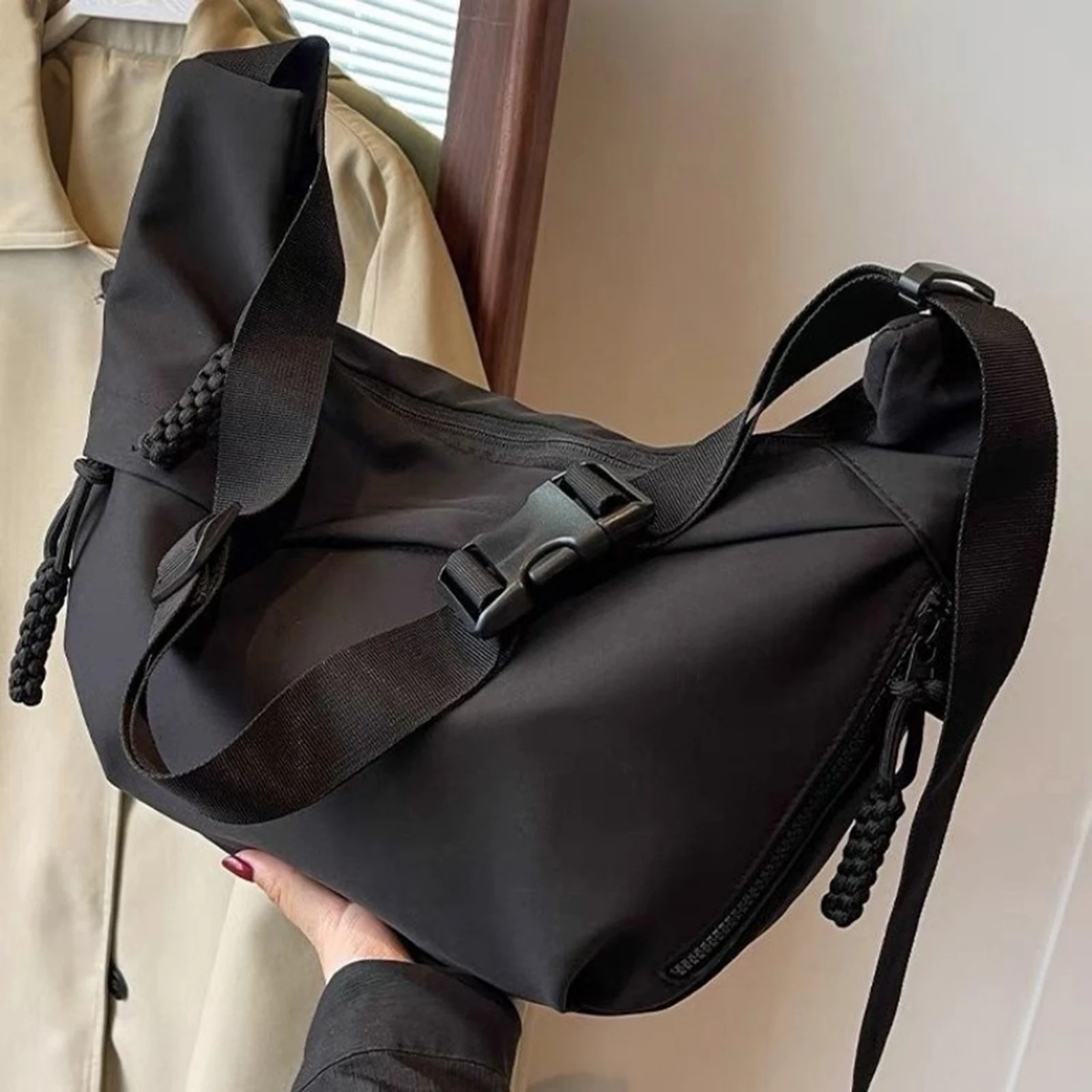 Trendy Street Style Shoulder Bag Simplism Tote Large Capacity Fashion Commuting Crossbody Stylish Canvas Bags 250304