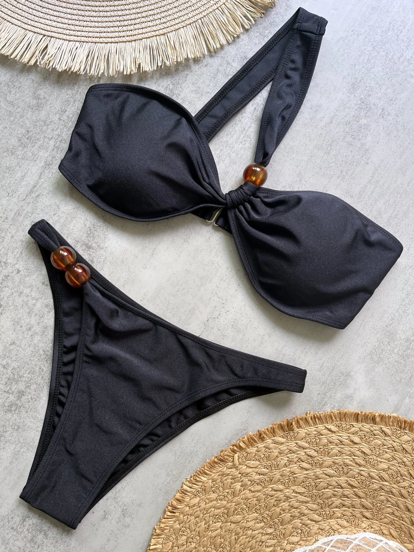 sexy bikini solid swimsuit womens push up beach Brazilian swimming pool 250310