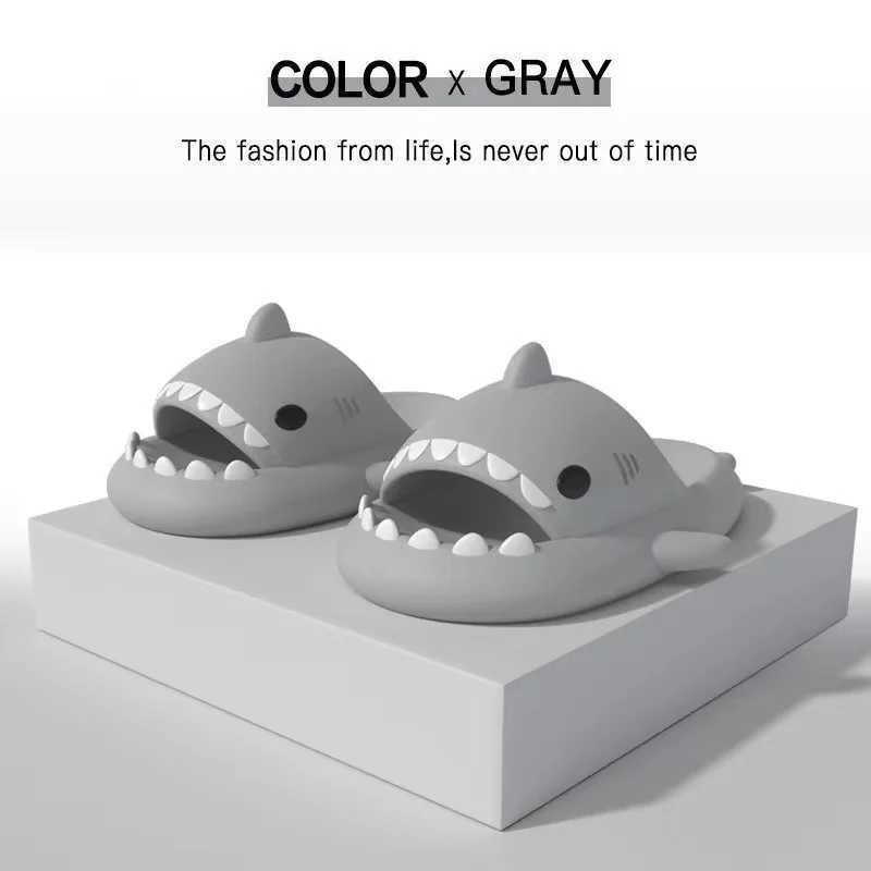 2024 New Shark Slippers Summer Shark Slides Women Men Indoor Bathroom Sandals Couples EVA Shoes Soft Female Outdoor Beach ShoesT250311