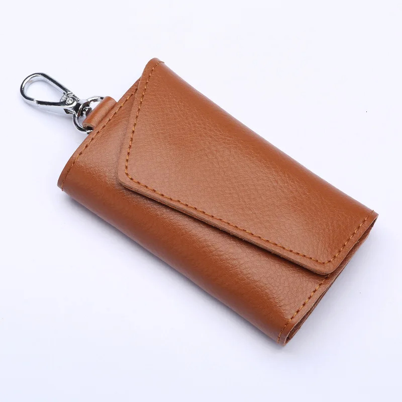 Genuine Leather Keychain Men Key holder key organizer Pouch Car pouch Wallet Housekeeper Case Mini Card Bag 250311