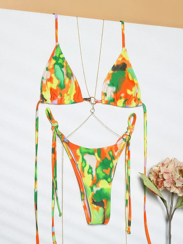 Miyouj Bikinis Printed Swimwear Women Sexy Swimsuit Bandage Bikini Set Beachwear String Bathing Suits Micro Biquinis 250310