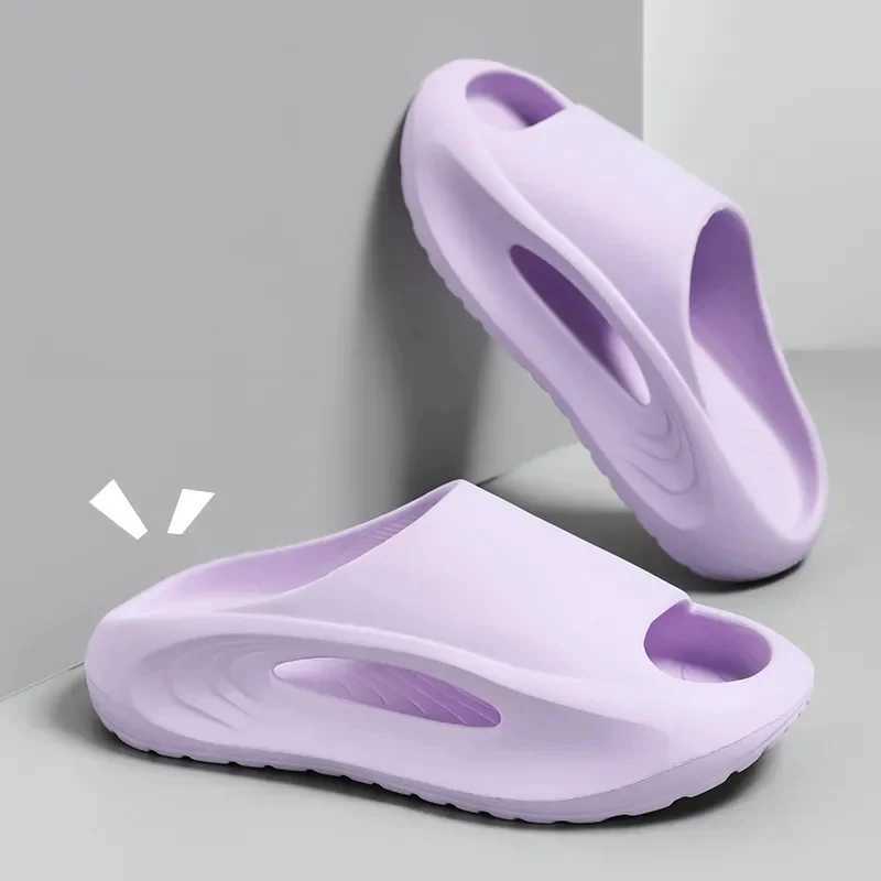 Couple sandals for summer outdoor wear soft breathable slippers for men and women non slip for home use E-shaped mop solid color sports gymXJ250311