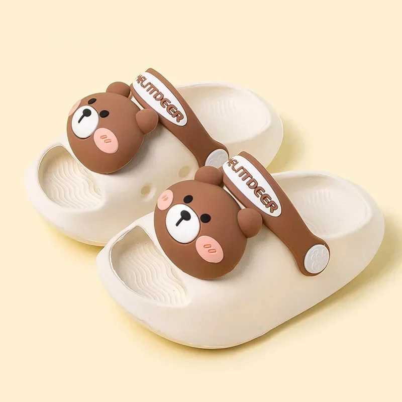 Newborn Baby Slippers Kids Shoes Summer Cute Animal Cartoon Bear Boys Girls Infant Child Comfortable Non-slip Sandals Kids ShoesT250311