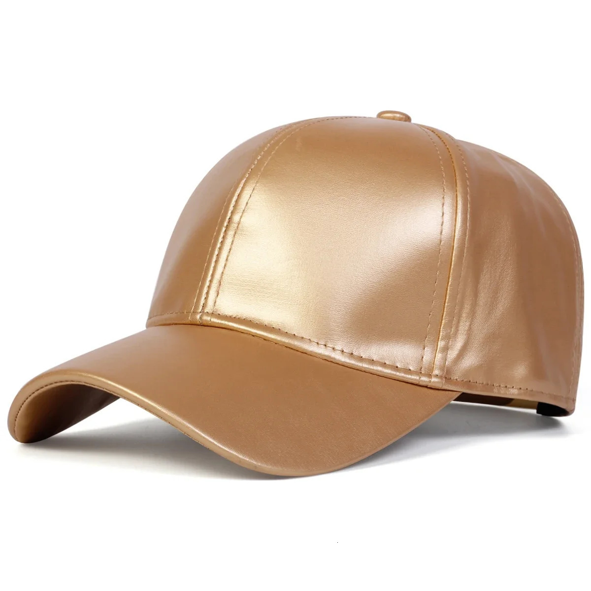 Unisex Light Panel Solid Color PU Leather Baseball Caps Spring Autumn Outdoor Adjustable Casual Hats Dad Hat Sunscreen 250311