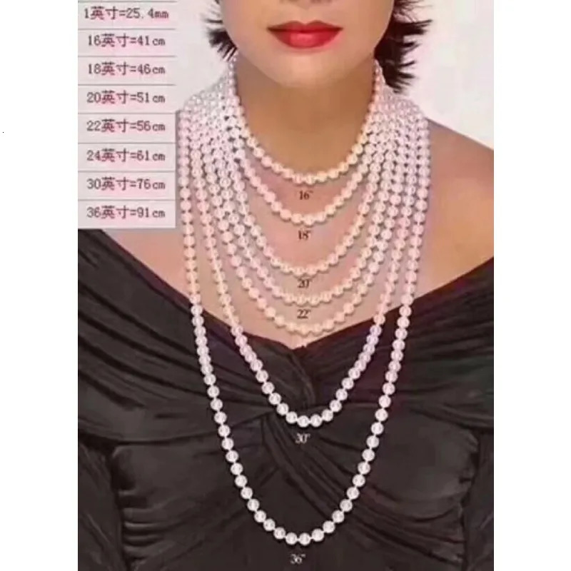 AAA 9-10mm Akoya White Natural Pearl Necklace Niche Light Womens Necklace 18 14K250304